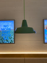 Industrial Funnel Pendant Light Green