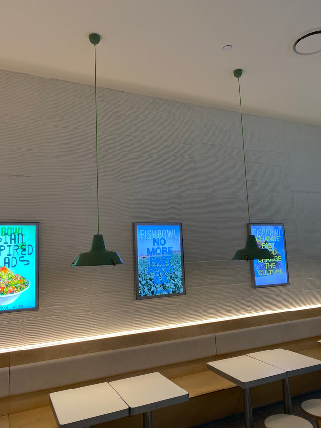 Industrial Funnel Pendant Light Green