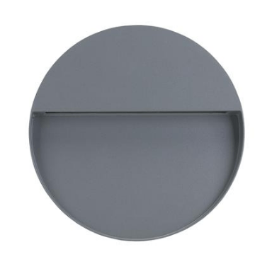 LED Wall Light Exterior Surface Mount Round 9W 240V in Silver or Dark Grey Zeke Domus Lighting | Alpha Lighting & Electrics