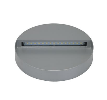 LED Wall Light Exterior Surface Mount Round 9W 240V in Silver or Dark Grey Zeke Domus Lighting | Alpha Lighting & Electrics