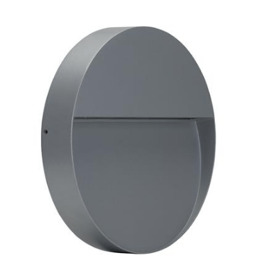 LED Wall Light Exterior Surface Mount Round 9W 240V in Silver or Dark Grey Zeke Domus Lighting | Alpha Lighting & Electrics