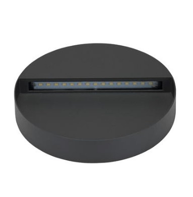 LED Wall Light Exterior Surface Mount Round 9W 240V in Silver or Dark Grey Zeke Domus Lighting | Alpha Lighting & Electrics