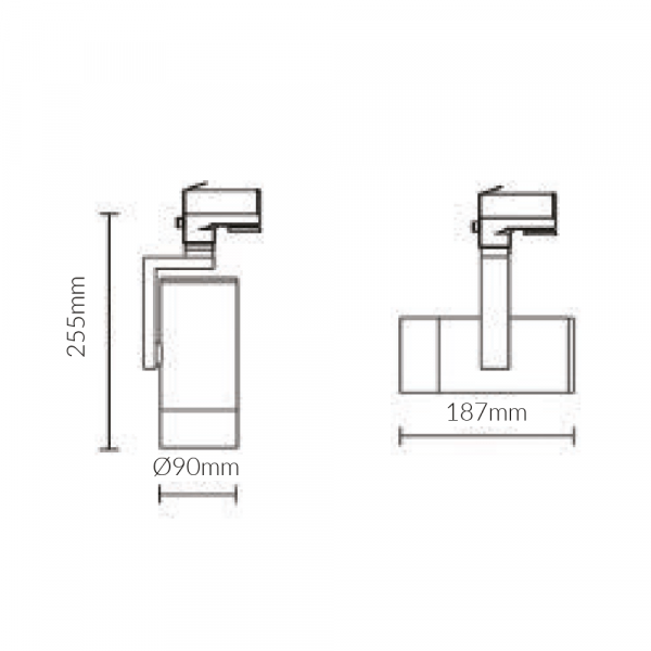 Vibe Lighting 20W Elegant 125 Single Circuit LED Track Light 3000K CRI80 - Black