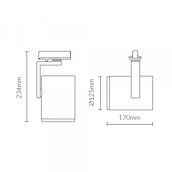Vibe Lighting 38W Elegant 420 Three Circuit LED Track Light 3000K CRI80 - White