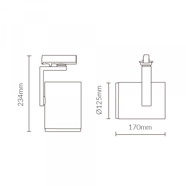 Vibe Lighting 38W Elegant 420 Three Circuit LED Track Light 4000K CRI80 - White