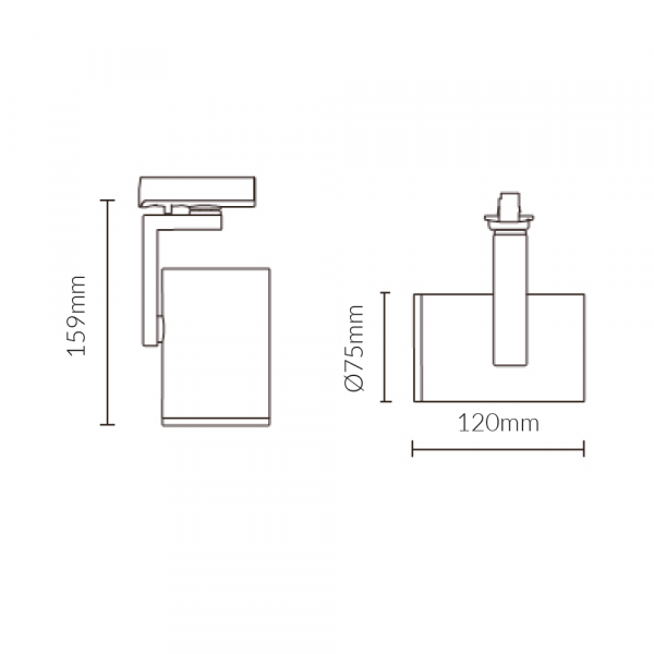 Vibe Lighting 13W Elegant 470 Three Circuit LED Track Light 4000K CRI80 - White