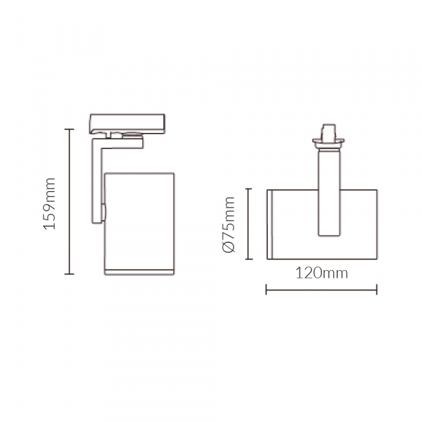 Vibe Lighting 13W Elegant 470 Three Circuit LED Track Light 4000K CRI80 - Black