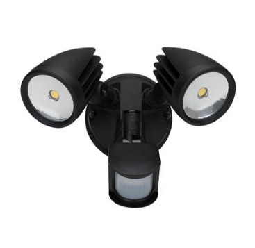 Domus Lighting MURO-30S Twin Head 30W LED Spotlight with Sensor - TRIO Tricolour | Alpha Lighting & Electrics