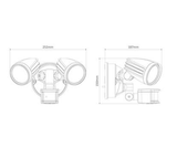 Domus Lighting MURO-30S Twin Head 30W LED Spotlight with Sensor - TRIO Tricolour | Alpha Lighting & Electrics