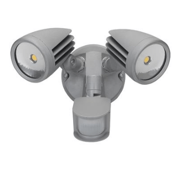 Domus Lighting MURO-30S Twin Head 30W LED Spotlight with Sensor - TRIO Tricolour | Alpha Lighting & Electrics