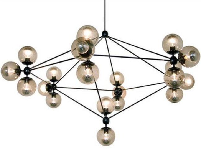 Roll & Hill Jason Miller Modo Chandelier Light Black in 172cm - Alpha Lighting & Electrics