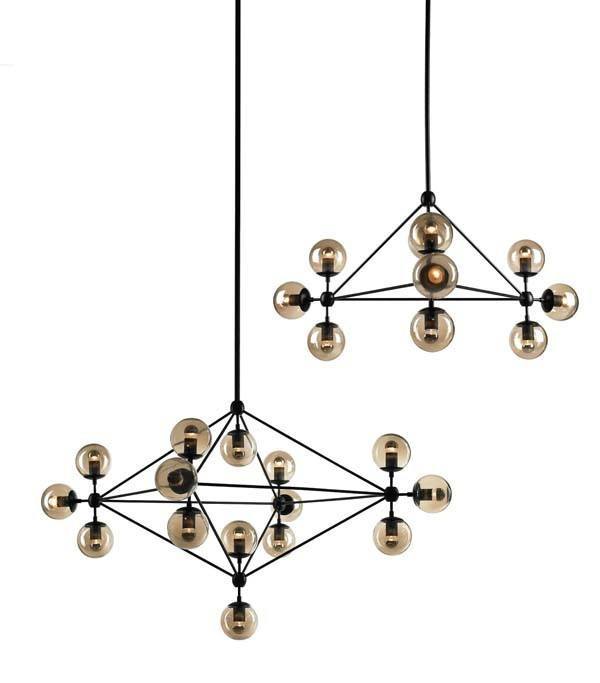 Roll & Hill Jason Miller Modo Chandelier Light Black in 172cm - Alpha Lighting & Electrics