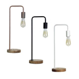 Table Lamp Brass Black Copper or White E27 in 50cm Lane Oriel Lighting - Alpha Lighting & Electrics