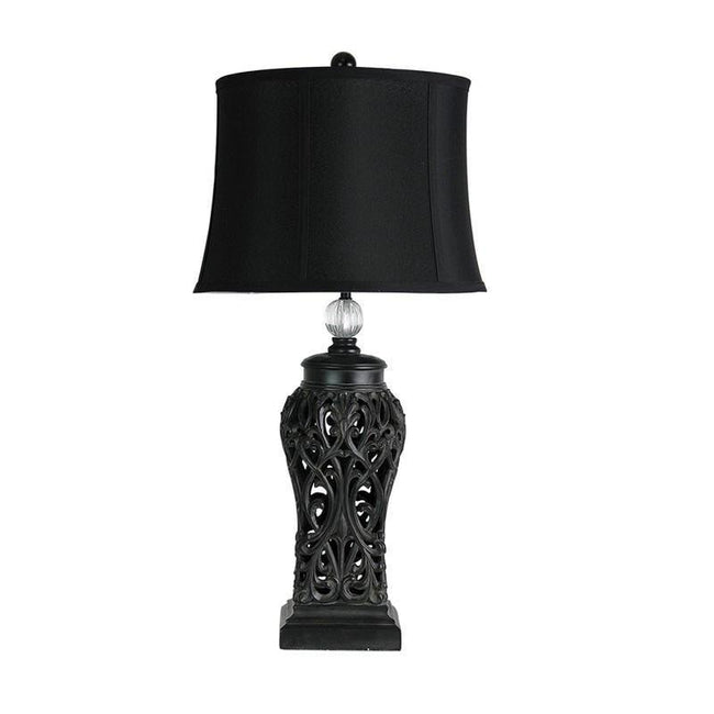 Table Lamp Antique Silver or Antique Black E27 in 71cm Dorne Oriel Lighting | Alpha Lighting & Electrics