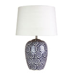 Table Lamp Bone & Federal Blue E27 in 53cm Pippi Oriel Lighting - Alpha Lighting & Electrics
