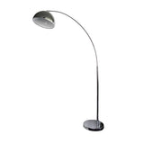 Floor Lamp Curved Arc in Matt Black or Chrome 172cm Dome Oriel Lighting - Alpha Lighting & Electrics 