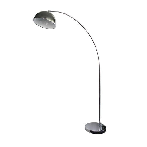 Floor Lamp Curved Arc in Matt Black or Chrome 172cm Dome Oriel Lighting - Alpha Lighting & Electrics 