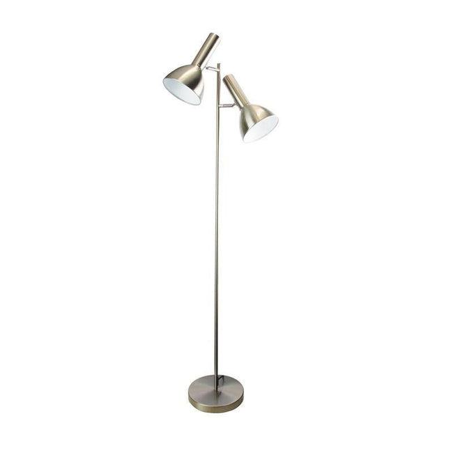 Floor Lamp Twin Head Adjustable in Black or Chrome 150cm Vespa Oriel Lighting | Alpha Lighting & Electrics