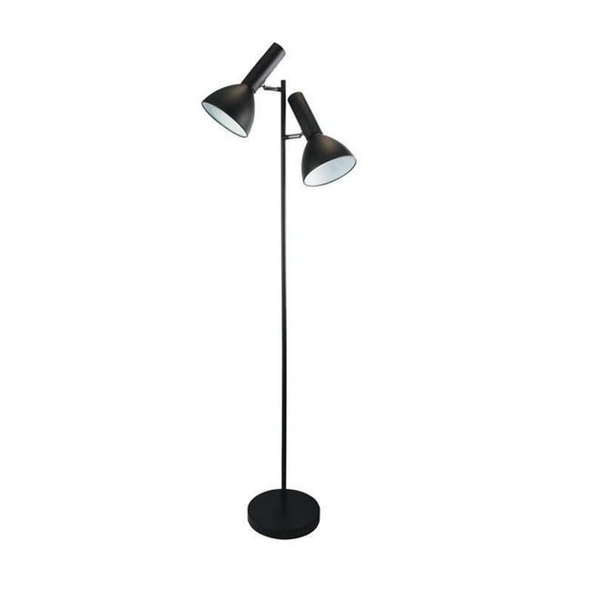 Floor Lamp Twin Head Adjustable in Black or Chrome 150cm Vespa Oriel Lighting | Alpha Lighting & Electrics