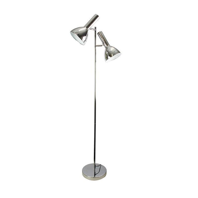 Floor Lamp Twin Head Adjustable in Black or Chrome 150cm Vespa Oriel Lighting | Alpha Lighting & Electrics