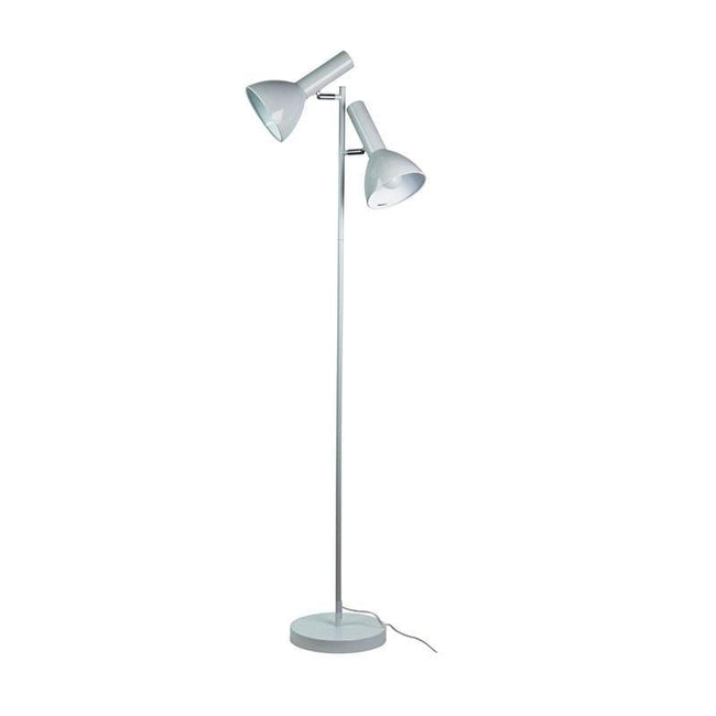 Floor Lamp Twin Head Adjustable in Black or Chrome 150cm Vespa Oriel Lighting | Alpha Lighting & Electrics
