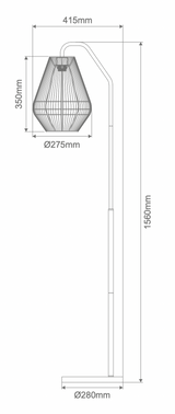 CARTER-FL PAPER ROPE FLOOR LAMP 1XE27 240V