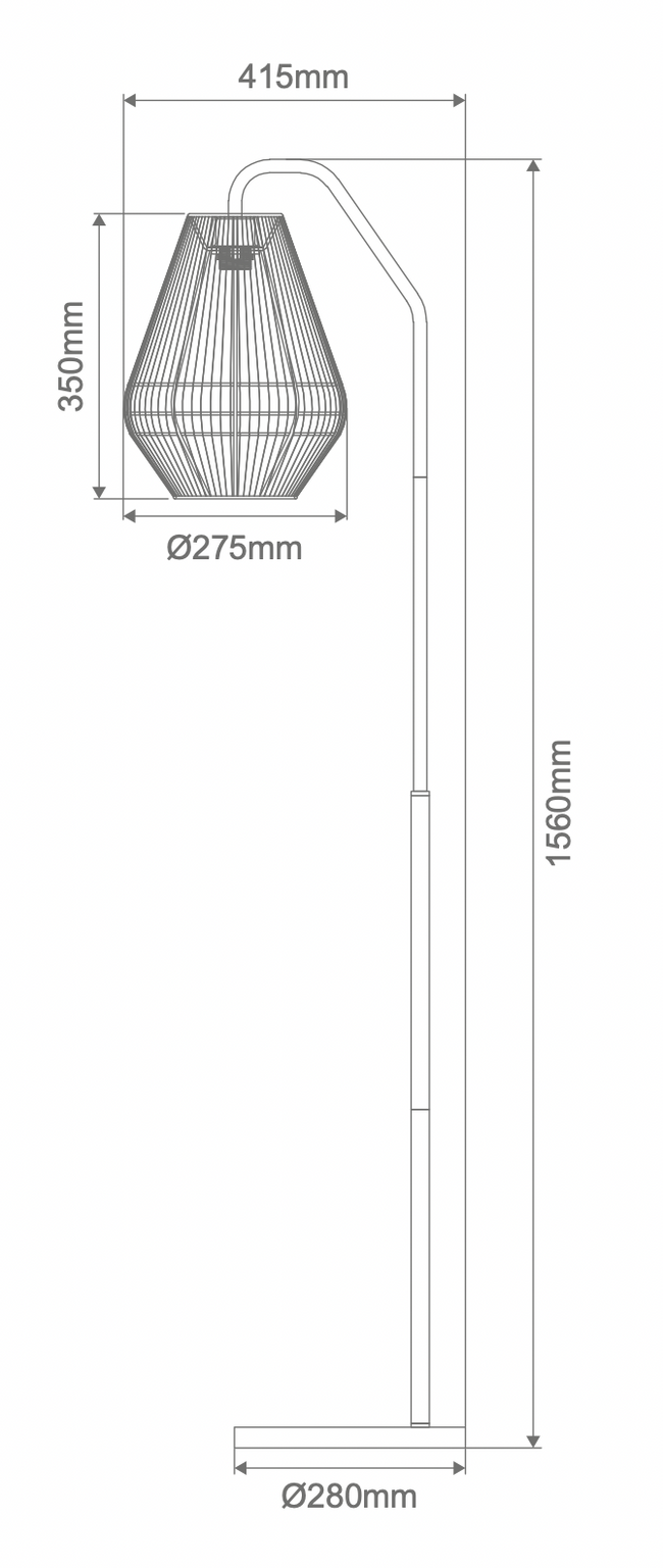 CARTER-FL PAPER ROPE FLOOR LAMP 1XE27 240V