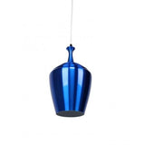 Eva Wide Pendant in Blue Flame Red or Wine Red Metal 32cm She Lights - Alpha Lighting & Electrics