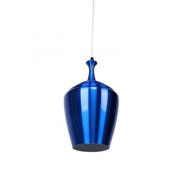 Eva Wide Pendant in Blue Flame Red or Wine Red Metal 32cm She Lights - Alpha Lighting & Electrics