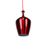 Eva Wide Pendant in Blue Flame Red or Wine Red Metal 32cm She Lights - Alpha Lighting & Electrics