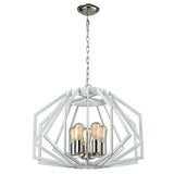 CLA Lighting Gamba Wide Angular Cage 5 Light Pendant White