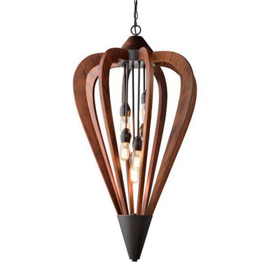 CLA Lighting Señorita Large Arrow Pendant Tuscan Coffee Cherry Wood