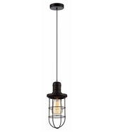CLA Lighting Black Cage Curved Iron Pendant