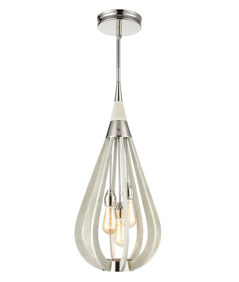 CLA Lighting Bonito 3 Light Timber Pendant Winter Moss
