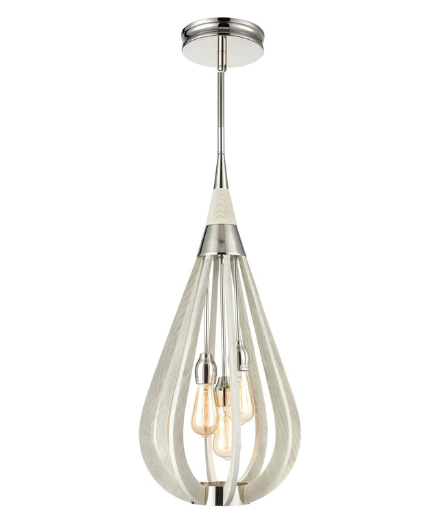 CLA Lighting Bonito 3 Light Timber Pendant Winter Moss