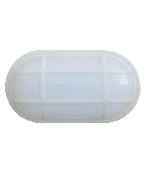 CLA Lighting LED Bulkhead 20W Oval Light with Cage White (3000K)