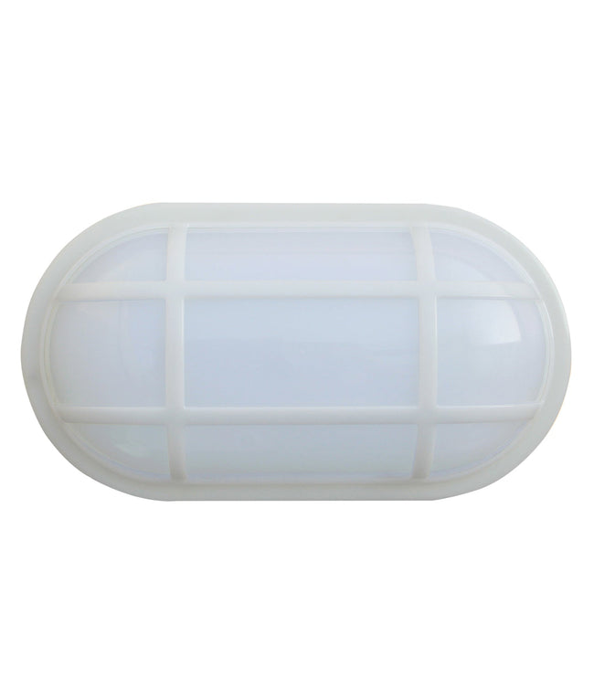 CLA Lighting LED Bulkhead 20W Oval Light with Cage White (3000K)