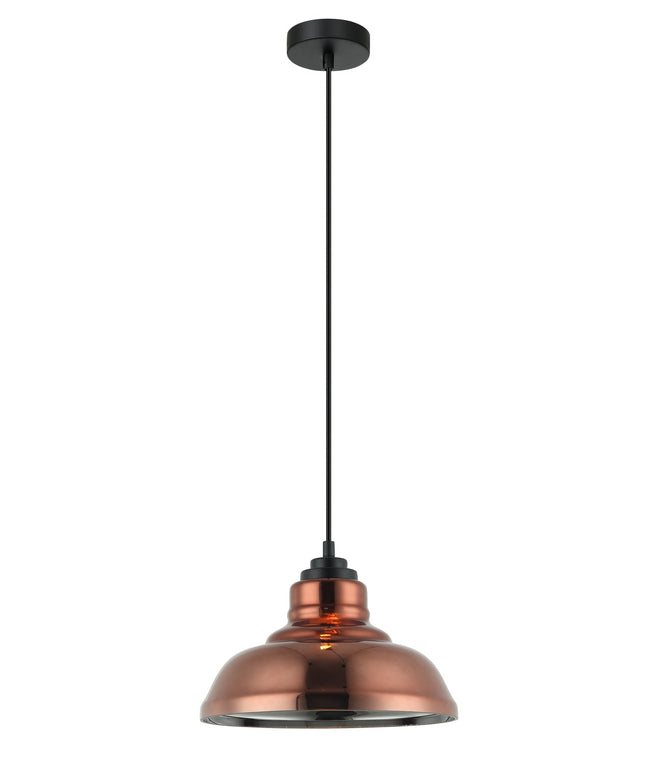 CLA Lighting Lamina Copper Coloured Glass Dome Pendant