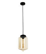 CLA Lighting Mason Tipped Oblong Pendant Amber Glass
