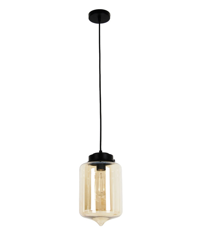 CLA Lighting Mason Tipped Oblong Pendant Amber Glass