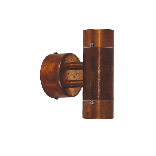 Halogen Wall Light Twin Exterior GU10 35W Copper 15cm Comma Oriel Lighting