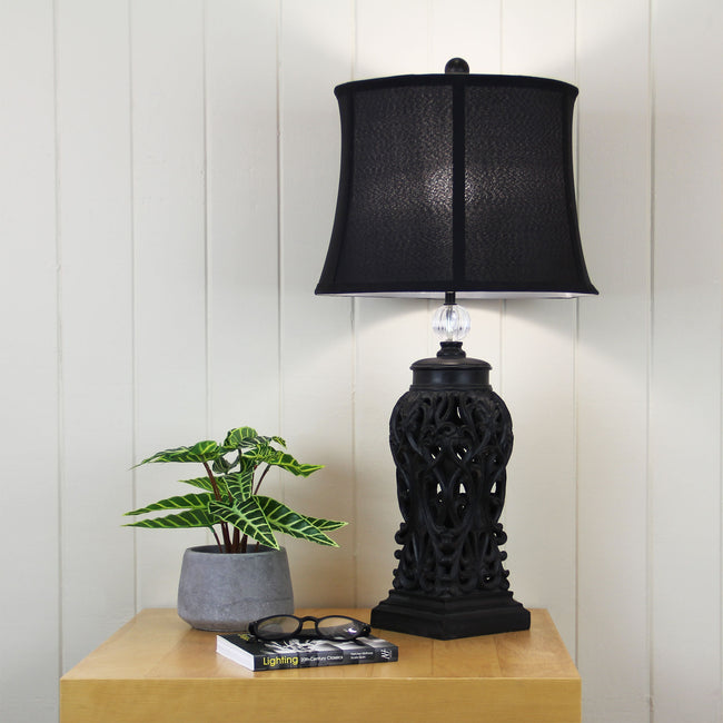 Table Lamp Black E27 71cm Dorne Oriel Lighting