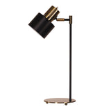 Table Lamp Adjustable Black E27 53cm Ari (Antique Brass Head) Oriel Lighting