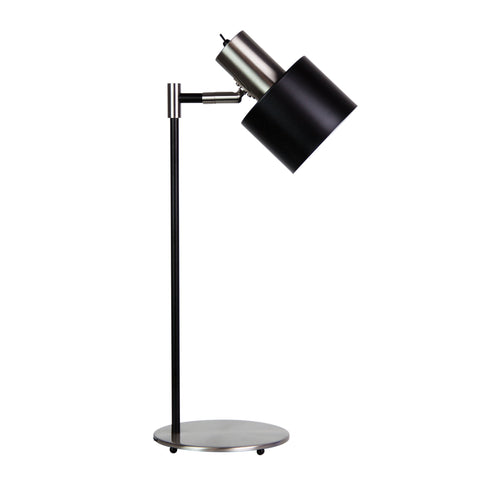 Table Lamp Adjustable Black E27 53cm Ari (Brushed Chrome Head) Oriel Lighting