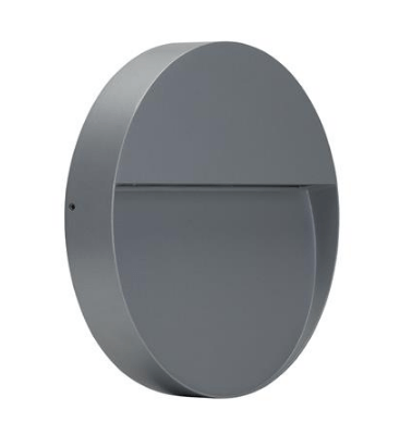 LED Wall Light Exterior Surface Mount Round 9W 240V in Silver or Dark Grey Zeke Domus Lighting | Alpha Lighting & Electrics 