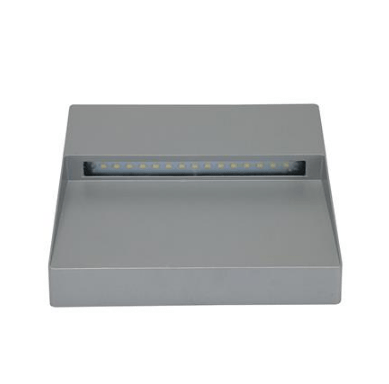 LED Wall Light Exterior Surface Mount Square 9W in Silver or Dark Grey Zeke Domus Lighting | Alpha Lighting & Electrics 