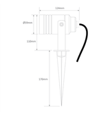 LED Spike Light Aluminium MR16 6W 12V in 3000K or 5000K Elite Domus Lighting 