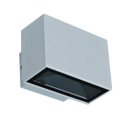 LED Wall Light Twin Silver or White in 6W 240V 9cm Block Mini in 3K and 5k Domus Lighting 