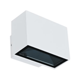 LED Wall Light Twin Silver or White in 6W 240V 9cm Block Mini in 3K and 5k Domus Lighting 