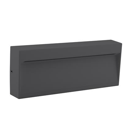 LED Step Light Outdoor Rectangle 3K and 5K in Silver Dark Grey or White in 6W 20cm Zeke Wide Domus 
